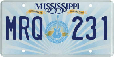 MS license plate MRQ231