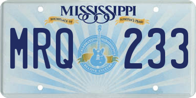 MS license plate MRQ233