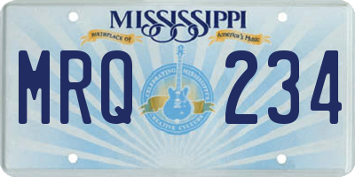 MS license plate MRQ234