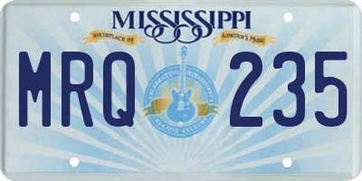 MS license plate MRQ235