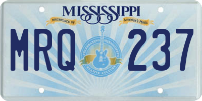 MS license plate MRQ237