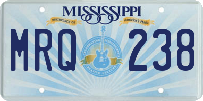 MS license plate MRQ238