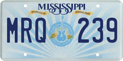 MS license plate MRQ239