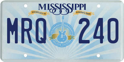 MS license plate MRQ240