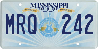 MS license plate MRQ242