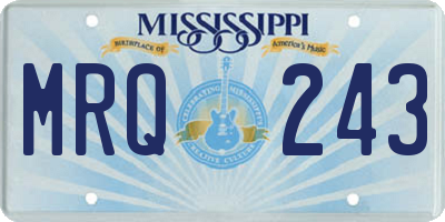 MS license plate MRQ243