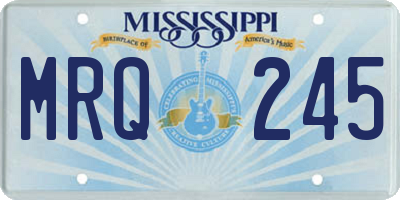 MS license plate MRQ245