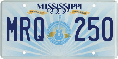 MS license plate MRQ250