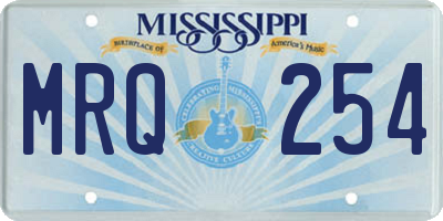 MS license plate MRQ254
