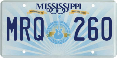 MS license plate MRQ260