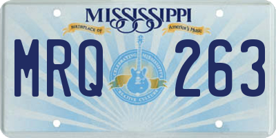MS license plate MRQ263