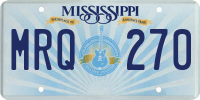 MS license plate MRQ270