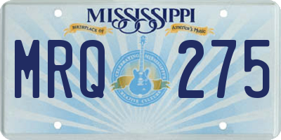 MS license plate MRQ275