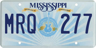 MS license plate MRQ277
