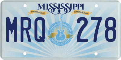 MS license plate MRQ278