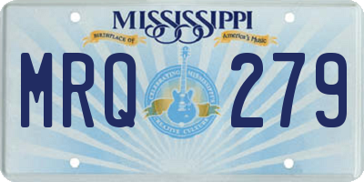 MS license plate MRQ279