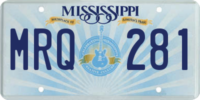 MS license plate MRQ281