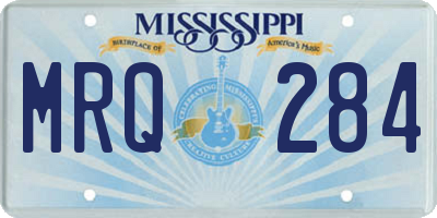 MS license plate MRQ284