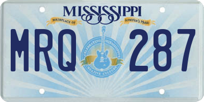 MS license plate MRQ287