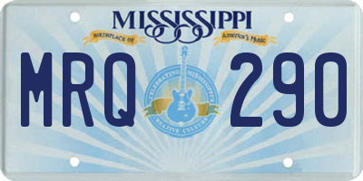 MS license plate MRQ290