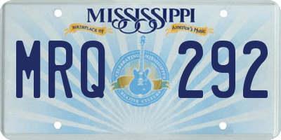 MS license plate MRQ292