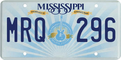 MS license plate MRQ296