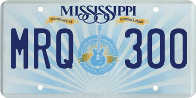 MS license plate MRQ300