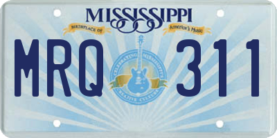 MS license plate MRQ311