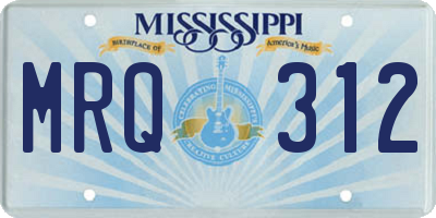 MS license plate MRQ312