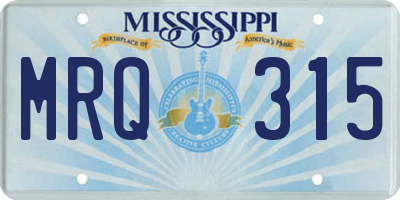 MS license plate MRQ315