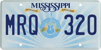 MS license plate MRQ320