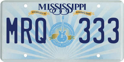 MS license plate MRQ333