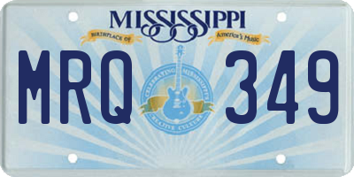 MS license plate MRQ349