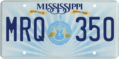 MS license plate MRQ350