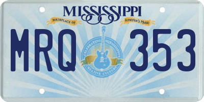 MS license plate MRQ353