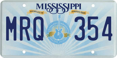 MS license plate MRQ354