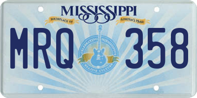 MS license plate MRQ358
