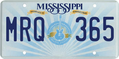 MS license plate MRQ365