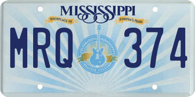 MS license plate MRQ374