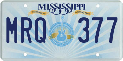 MS license plate MRQ377