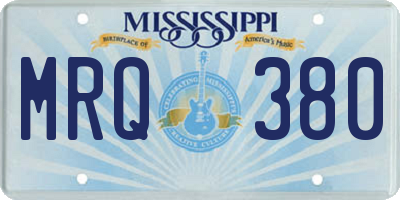 MS license plate MRQ380