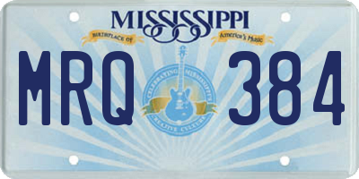MS license plate MRQ384