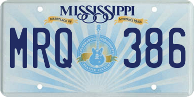 MS license plate MRQ386