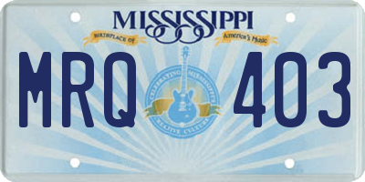 MS license plate MRQ403