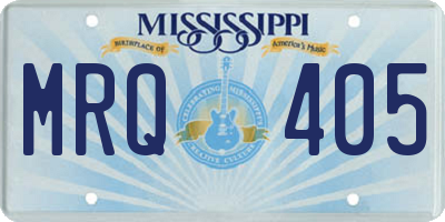 MS license plate MRQ405