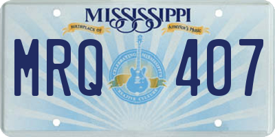 MS license plate MRQ407