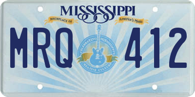 MS license plate MRQ412
