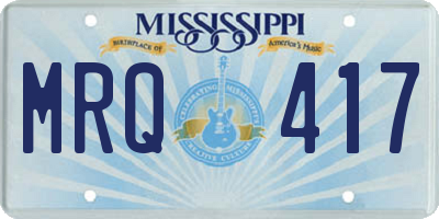 MS license plate MRQ417