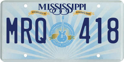 MS license plate MRQ418