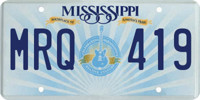 MS license plate MRQ419